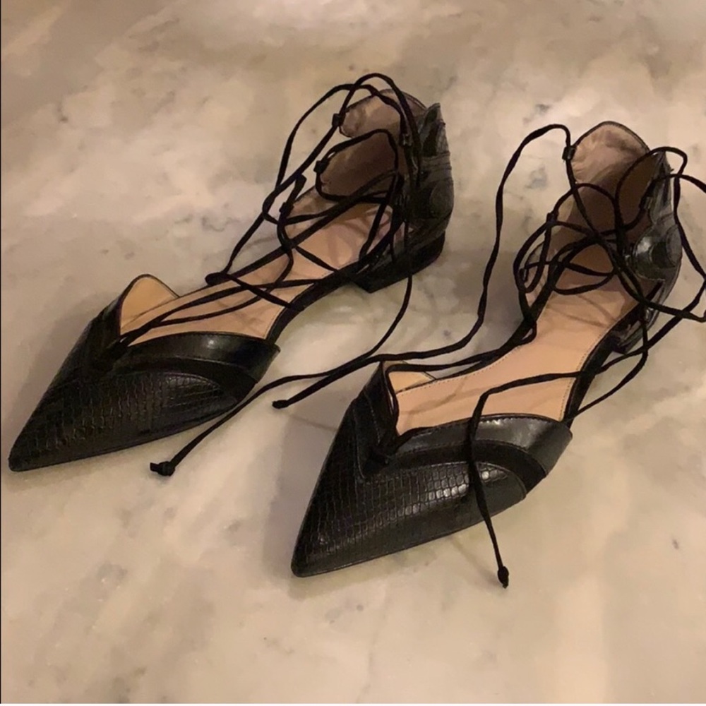 Zara Lace up Flats